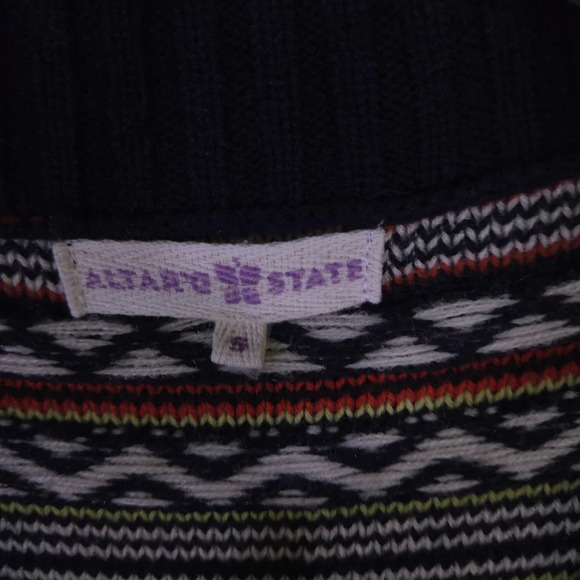 Altar'd State Open Front Cardigan Womens Size Small Geometric Western Boho - Picture 2 of 6